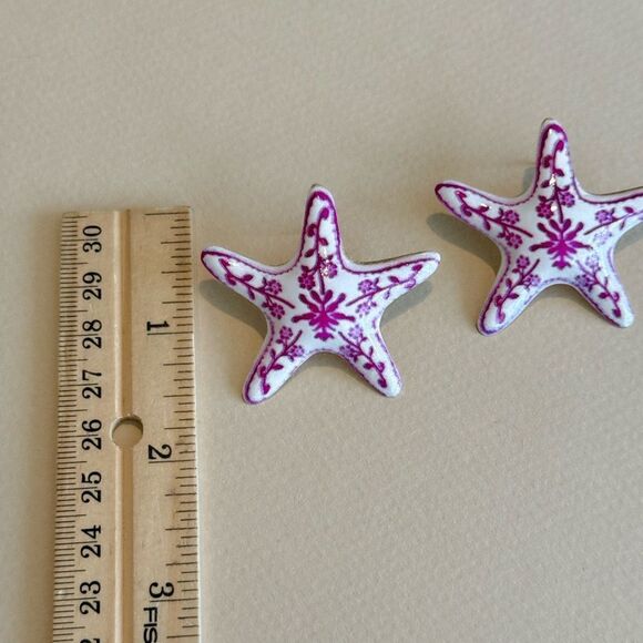 Pink Starfish earrings N1454 - Picture 4 of 5
